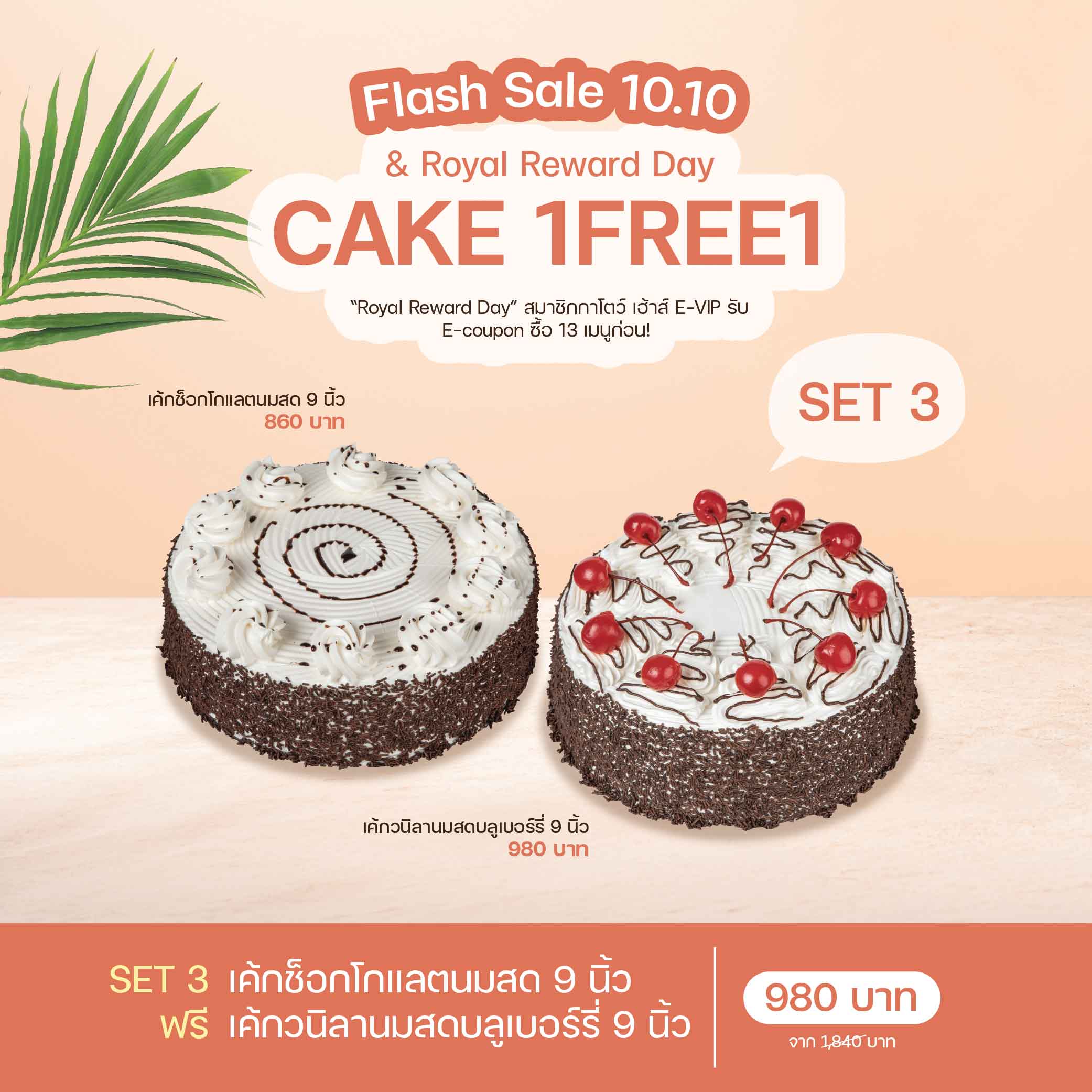 SET 3 เค้กช็อกโกแลตนมสด 9 นิ้ว (1915) & เค้กวนิลานมสดบลูเบอร์รี่ 9 นิ้ว (1929)